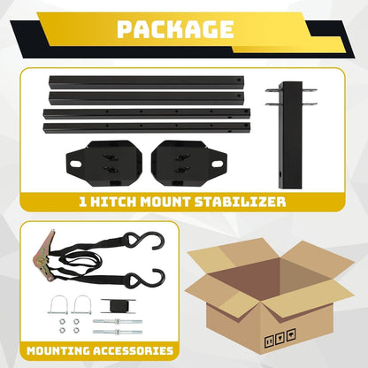 Hitch Mount Stabilizer Fit Any RV W/ 2inches Hitch Receivers Motorhomes Truck Campers Travel Trailers 5th Wheels Hitch Stabilizer Adjustable Height of 19-5/8inches-31-1/8inches LYOM-254