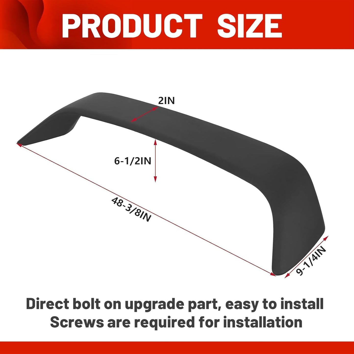 Rear Trunk Lid Spoiler Wing Compatible with 1996-2000 Honda Civic 2DR Coupe w/LED Brake Light Matte Black ABS Plastic Paintable Winglet LYAP-528S