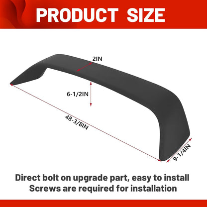 Rear Trunk Lid Spoiler Wing Compatible with 1996-2000 Honda Civic 2DR Coupe w/LED Brake Light Matte Black ABS Plastic Paintable Winglet LYAP-528S