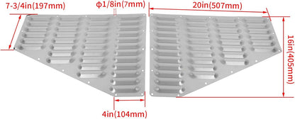 Aluminum Louver Hood Vent Compatible with 1984-2001 Jeep XJ Cherokee/ 1986-1992 Jeep Comanche Cooling Panels Pair Kit Bolt On LYAM-453