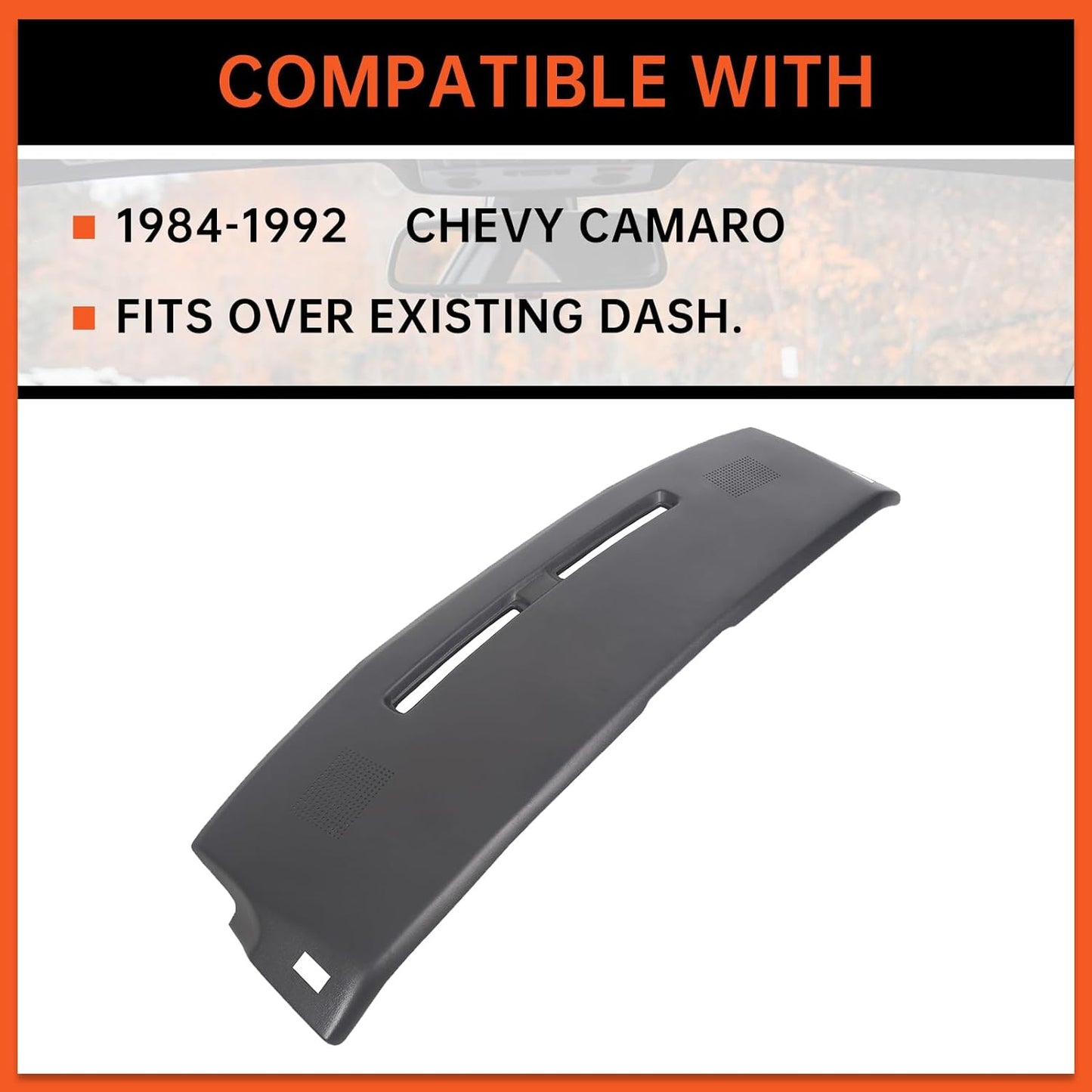 Dashboard Cover Cap Compatible with 1984-1992 Chevy Camaro Replacement Shell Bezel Dash Pad Overlay Cover LYAP-367S