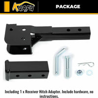 Load image into Gallery viewer, KUAFU 2inches Folding Hitch Adapter Compatible with 2 Inch Trailer Hitch Extension Shank Mount Cargo Wheelchair Carrier Adapter 500lbs Weight Capacity LYAM-738S
