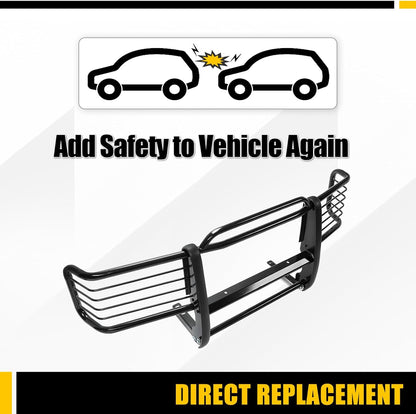 Front Grille Brush Guard Compatible with 1988-1999 Chevy/GMC C/K Series 1500 2500 3500, 1992-1994 Blazer, Jimmy, 1995-1999 Tahoe, Yukon Bull Bar Bumper GrillGuard Protector Brush Push Bar LYAM-125