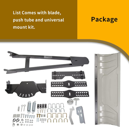 Snow Plow Blade Universal Kit Steel Adjustable 48inches Complete Universal Kit Package Compatible with ATV Honda Kawasaki Polaris Aeon Crossland Arctic-Cat Alterra (You Will get 2 Packages) LYOM-045A+LYOM-045B