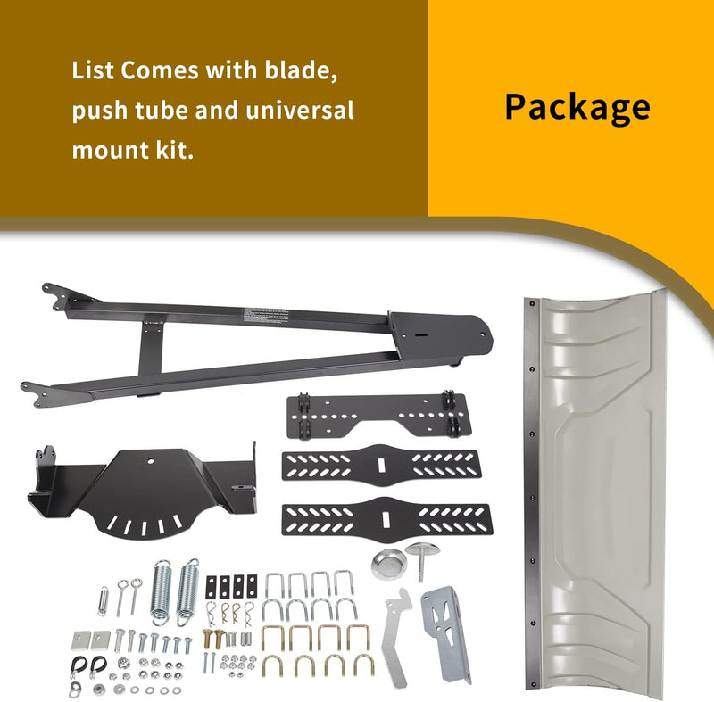 KUAFU Snow Plow Blade Universal Kit Steel Adjustable 48inches Complete Universal Kit Package Compatible with ATV Honda Kawasaki Polaris Aeon Crossland Arctic-Cat Alterra (You Will get 2 Packages) LYOM-045A+LYOM-045B