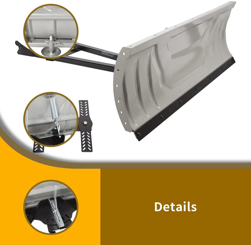 KUAFU Snow Plow Blade Universal Kit Steel Adjustable 48inches Complete Universal Kit Package Compatible with ATV Honda Kawasaki Polaris Aeon Crossland Arctic-Cat Alterra (You Will get 2 Packages) LYOM-045A+LYOM-045B