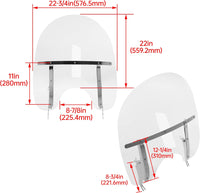 Load image into Gallery viewer, Large 26-1/2inches X 23inches Detachable Motorcycle Windscreen Windshield Compatible With 2000-UP Harley Davidson Heritage Softail Classic FatBoy FLS FLST FLSTC FLSTF FLSTFB FLSTN Clear WSD-04
