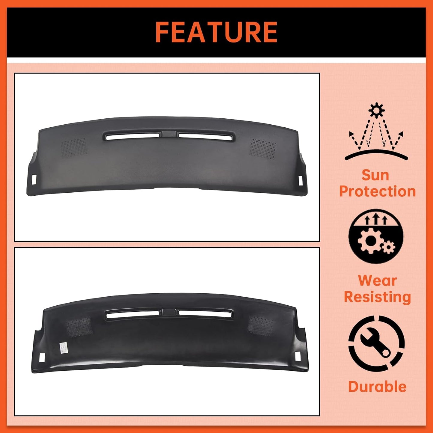 Dashboard Cover Cap Compatible with 1984-1992 Chevy Camaro Replacement Shell Bezel Dash Pad Overlay Cover LYAP-367S