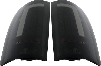 Kojem Tail Light LED Compatible with 2002-2006 Dodge Ram 1500/2003-2006 Dodge Ram 2500 3500 LED Tube Bar Brake Turn Signal Lamp Taillight LH RH Pair(Smoke Lens & Black Housing)
