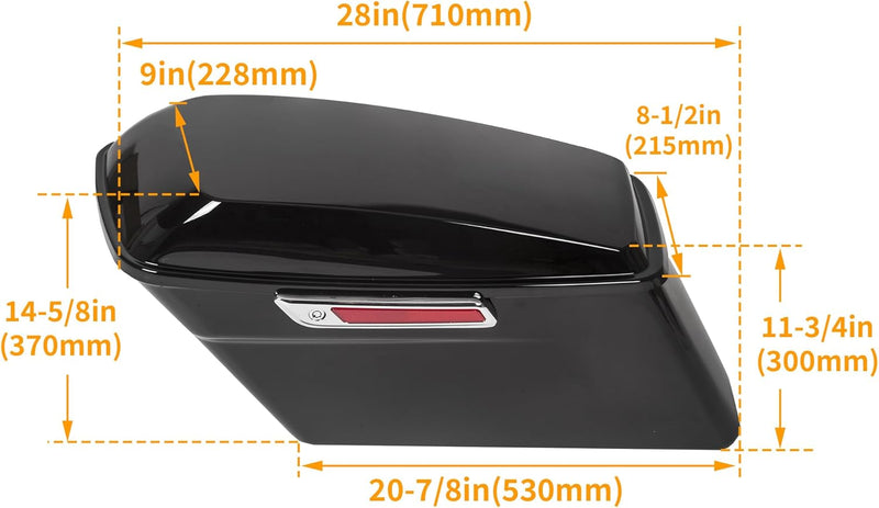 KUAFU Hard Saddle Bags Trunk W/Lid & Latch Key Compatible with Harley 1993-2013 Davidson Road King Glide Softail All Touring Models LTS