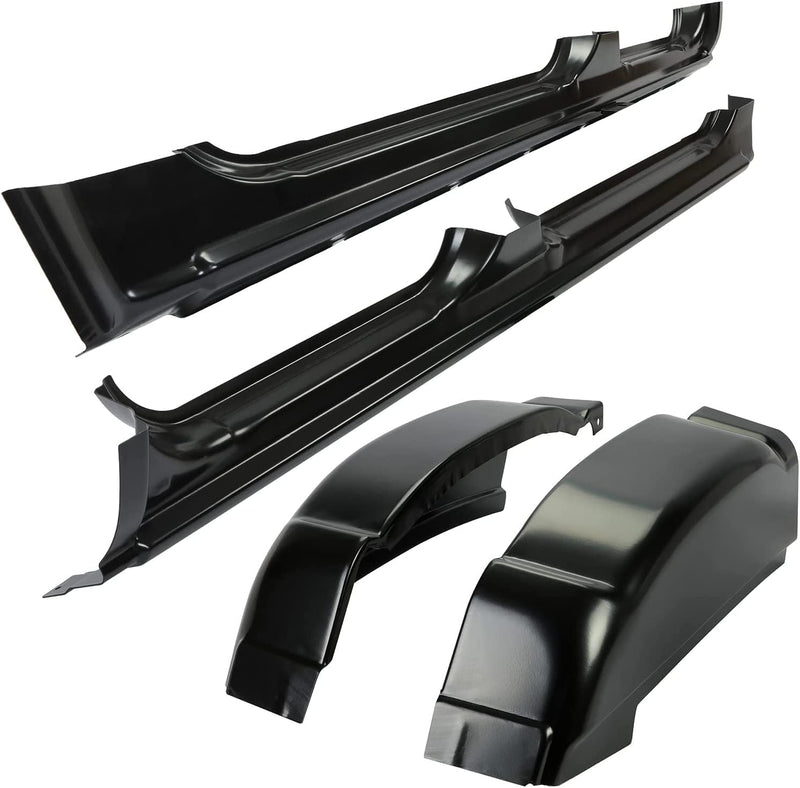 Outer Rocker Panels & Cab Corners Compatible with 1999-2007 Chevy GMC Silverado Pickup 4 Door Crew Cab Pair Replacement (3 Packages) LYAM-112A-L+LYAM-112A-R+LYAM-270-2