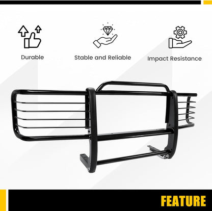 Front Grille Brush Guard Compatible with 1988-1999 Chevy/GMC C/K Series 1500 2500 3500, 1992-1994 Blazer, Jimmy, 1995-1999 Tahoe, Yukon Bull Bar Bumper GrillGuard Protector Brush Push Bar LYAM-125