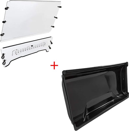 Front Windshield & Roof Canopy Compatible with 2005-2020 John Deere Gator TS/TX/TE Scratch Resistant (You Will Receive Two Separated Packages)