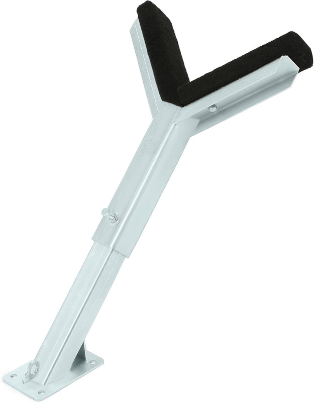 KUAFU Adjustable Bow Rest Catcher for Boat Trailer Compatible with 3 inch Wide Trailer Tongues (3x3 or 3x4) Assembly Silvery Steel Bracket LYOM-194