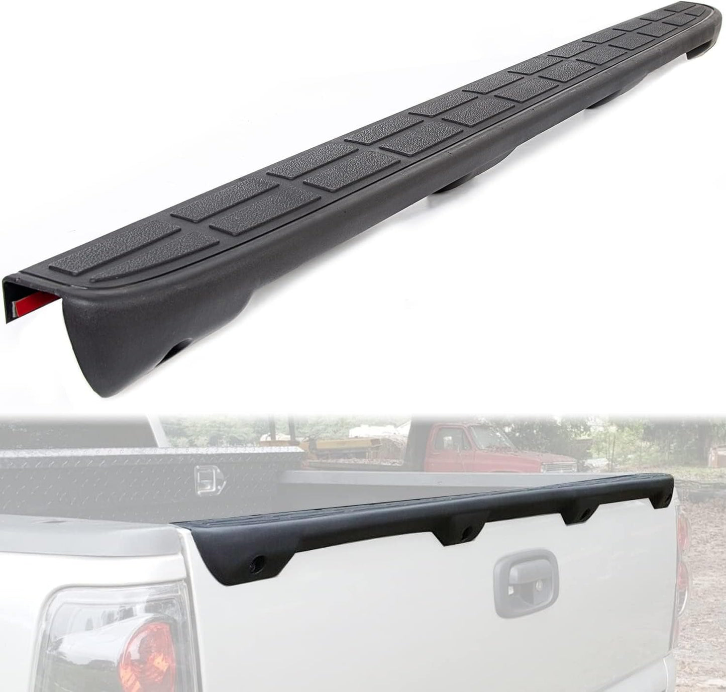 Tailgate Spoiler Cap Cover Compatible with 1999-2007 Chevy Silverado GMC Sierra Replacement for 15932249 GM1909101 Molding Top Protector Textured Black LYAP-237