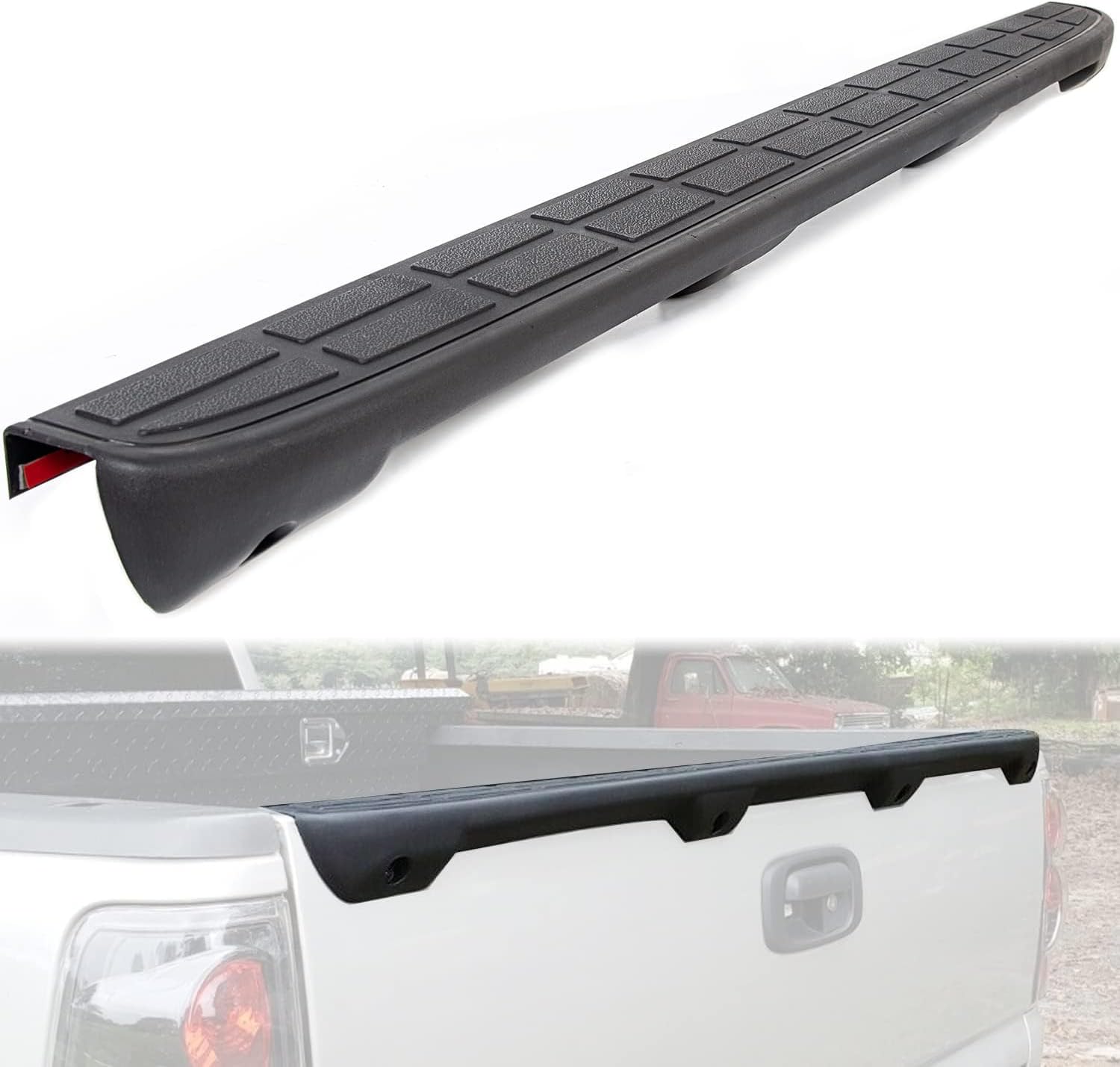 Tailgate Spoiler Cap Cover Compatible with 1999-2007 Chevy Silverado GMC Sierra Replacement for 15932249 GM1909101 Molding Top Protector Textured Black LYAP-237