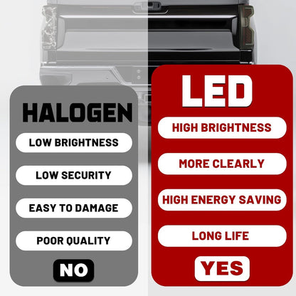 HECASA Full LED Tail Light Compatible with 2019-2023 Chevy Chevrolet Silverado 1500 2500HD 3500HD Pair Rear Brake Lamp DRL Left&Right Side Smoke Lens Black Housing Replacement for GM2800311 GM2801311