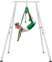 Load image into Gallery viewer, KUAFU 9.6 FT Portable Stand Yoga Swing Stand 551 LBS Aerial Yoga Frame Yoga Sling Inversion Equipment Steel Silvery for Indoor and Outdoor Triangle Structure LYOM-120T-1
