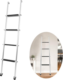 60inches Bunk Ladder Compatible with RV W/Hook and Rubber Foot Pads Aluminum Anti-Slip Bunk Bed Dorm Loft Home Appartments Ladder Lightweight and Sturdy Design for Safe Climbing 450LBS LYOM-046S
