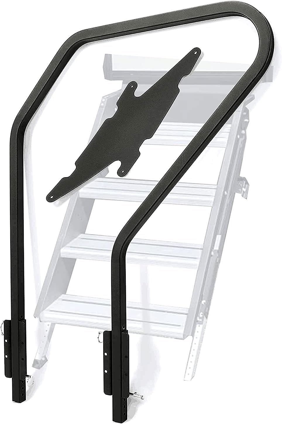 RV Handrail Compatible with Any Generation 3 Triple Or Quad Solid Step for 5th Wheel Rvs Travel Trailers Steel 3 or 4 Step LYOM-072