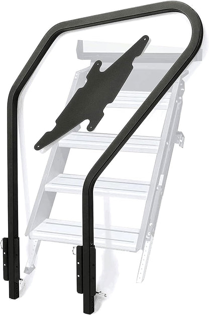 RV Handrail Compatible with Any Generation 3 Triple Or Quad Solid Step for 5th Wheel Rvs Travel Trailers Steel 3 or 4 Step LYOM-072