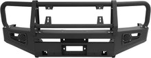 Front Bumper Assembly Compatible with 2004-2011 Nissan Titan, 2004 Pathfinder Armada and 2005-2007 Armada, W/Bull Bar, Fog Light Hole and Winch Mount, 3pcs-Main Body Steel Powder Coated LYAM-X1209A+LYAM-X1209B