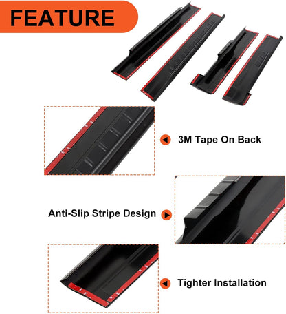 Rocker Panel Guard Compatible with 1999-2007 Chevy Chevrolet Silverado/GMC Sierra 1500 2500 3500 Classic Extended Cab Replacement for 14068 Trail Armor Side Skirts Extension Body Kit LYAP-253-DK