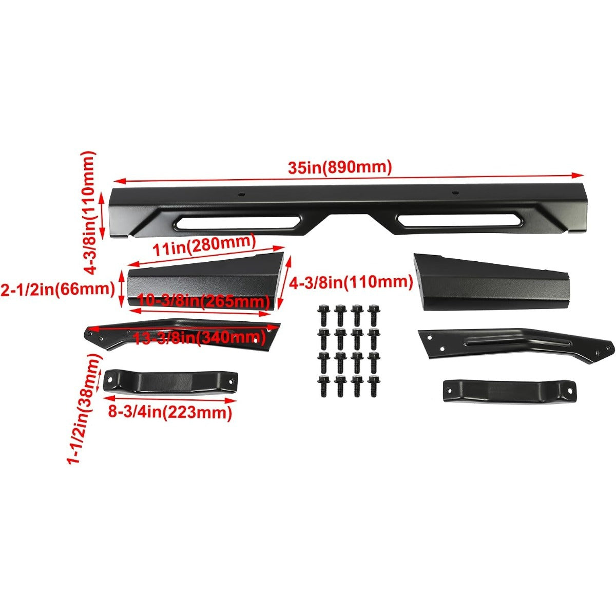 Rear Bumper Compatible with 2018-2026 Polaris Ranger 1000 / INTL Ranger 1000 / Crew 1000 / Crew XP 1000 / DIESEL/XP Replacement for 2882529 Brush Guard Protector Brushguard Accessories