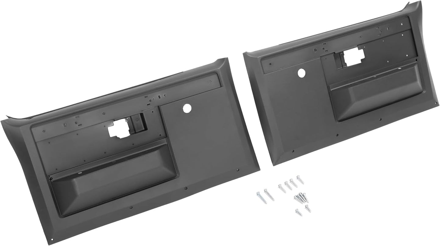 Inner Door Panels Compatible with 1981-1987 Chevy Chevrolet Pickup Truck Power Lock Door Inside Door Trim Panel PP Plastic Black Pair LYAP-X1126