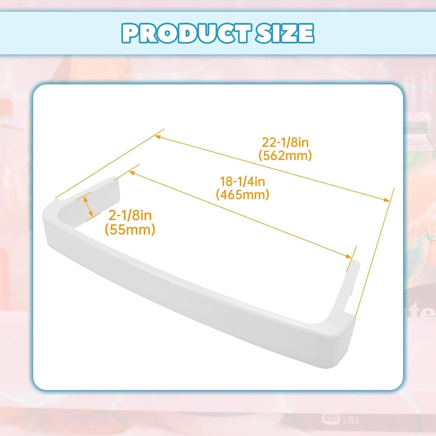 WR17X11889 Replacement Refrigerator Door Shelf Compatible with GE Refrigerator FreshFood Door Retaining Bar Shelf LYOP-099