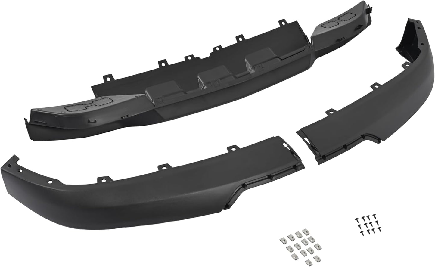 Front Bumper Lower Valance Compatible with 2016-2019 Chevrolet Chevy Silverado 1500 LD Replacement for 84029773, GM1015134C W/Tow Hooks Holes Air Dam Deflector PP Plastic Black LYAP-644S-1