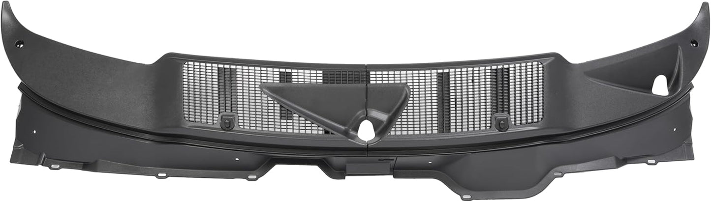 Windshield Wiper Cowl Panel Grille Compatible with 2002-2010 Dodge Ram 1500, 2500, 3500 Replacement for 55056006AG 55056006AE Front Window Insert Panel ABS Plastic LYAP-X1152