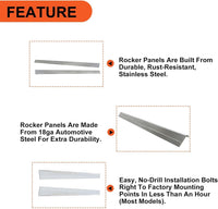Load image into Gallery viewer, ECOTRIC Slip On Rocker Panels Compatible with 1999-2007 Chevy Silverado GMC Sierra 4 Door Crew Cab Replacement LYAM-270-1
