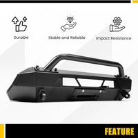 Load image into Gallery viewer, KUAFU Front Winch Bumper Compatible with 2016-2023 Toyota Tacoma Guard Bull Bar W/Winch Mount 4x4 Front Bumper Split Type Brush GuardFront Bumper Grill Grille Guard Protector Brush Push Bar Steel LYAM-030
