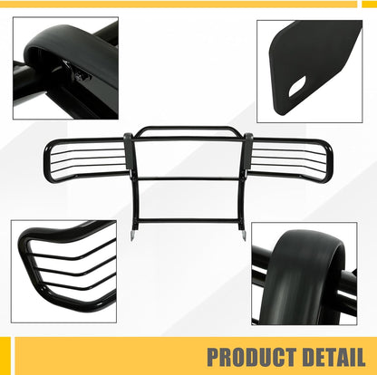 Brush Guard Compatible with 2001-2012 Ford Ranger Mazda B-Series Pickup With Skid Plate Bull Bar Front Bumper Grill Grille Guard Protector Brush Push Bar Steel Black Power Coated LYAM-778