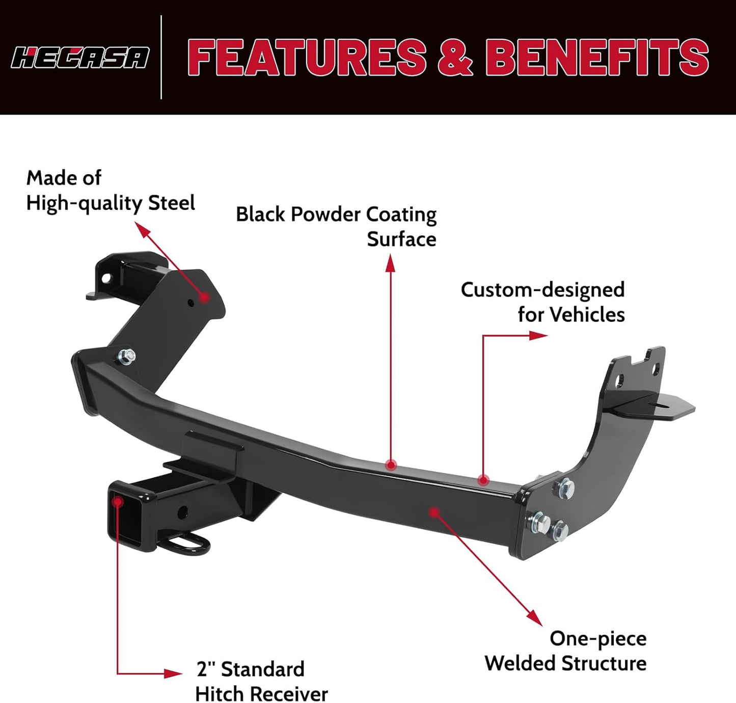 Class 3 Trailer Hitch Compatible with 2022-2024 Hyundai Santa Cruz Trailer Tow Hitch 2 Inch Receiver LYAM-X1064