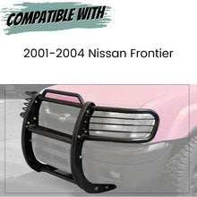 Front Bumper Protector Brush Grille Guard Compatible with Nissan 2001-2004 Frontier Powder Coated Black Steel LYAM-188S
