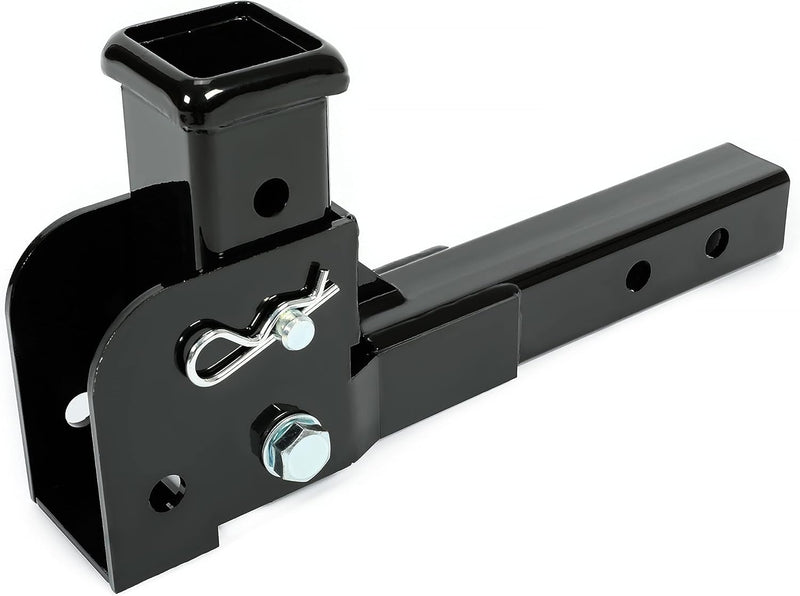 KUAFU 2inches Folding Hitch Adapter Compatible with 2 Inch Trailer Hitch Extension Shank Mount Cargo Wheelchair Carrier Adapter 500lbs Weight Capacity LYAM-738S