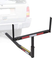 Load image into Gallery viewer, HECASA 2 in 1 Foldable Truck Bed Extender 750lbs Load Capacity Extension Rack Hitch Mount Truck Bed Extension for Ladder Rack Kayak Canoe Lumber Long Pipes w/Flag LYA-004
