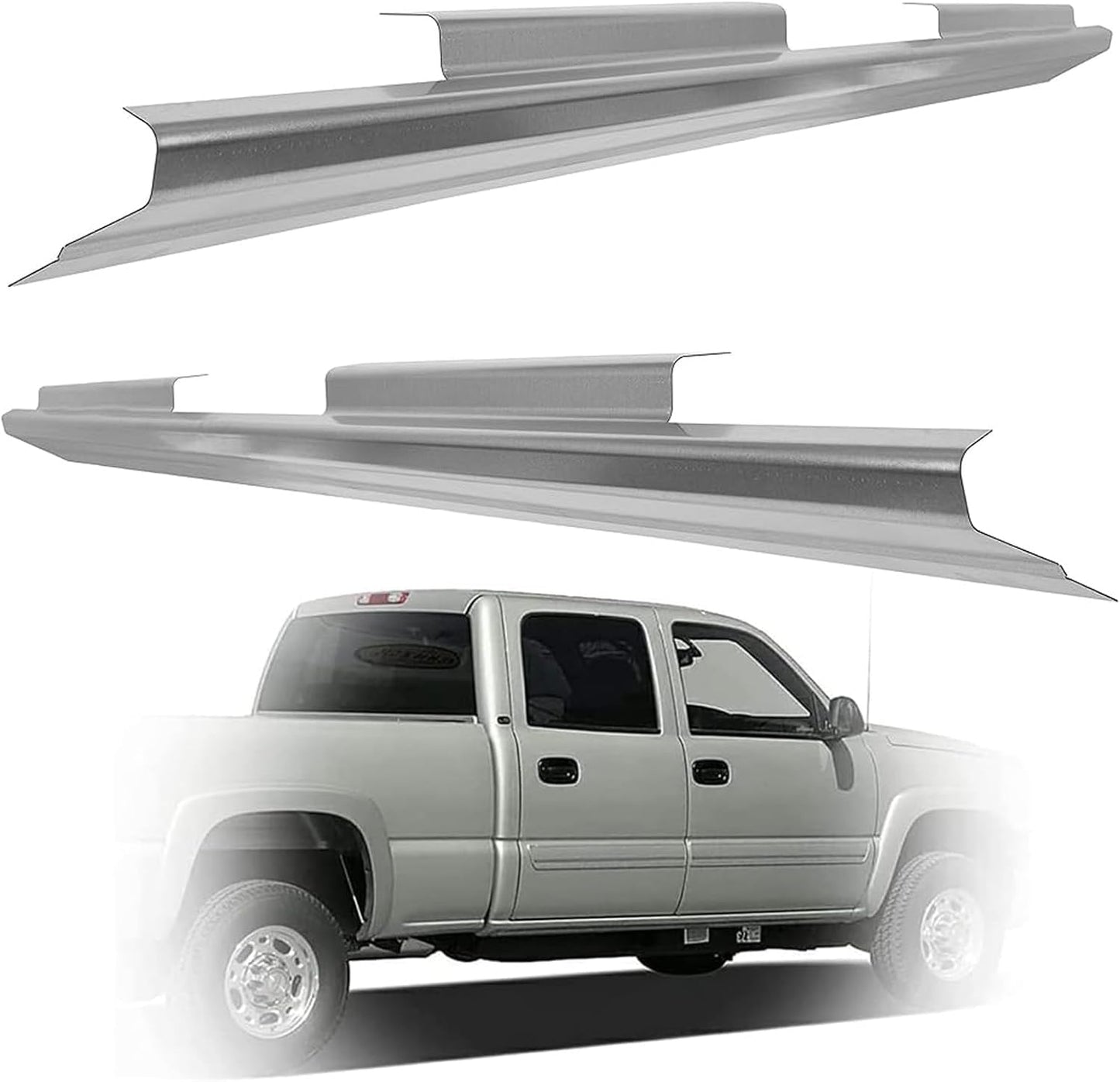 Slip On Rocker Panels Compatible with 1999-2007 Chevy Silverado GMC Sierra 4 Door Crew Cab Replacement LYAM-270-1