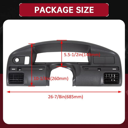 Dash Panel Bezel Cover Compatible with 1992-1997 Ford F250 F350 Bronco Replacement for F2TZ-15044D70-A (Gas Engines ONLY) LYAP-374