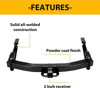 Class 5 Trailer Tow Hitch W/2-Inch Receiver Compatible with Chevrolet Silverado GMC Sierra 2500HD 3500HD 2001-2010 Replacement for 41944 LYAM-451S