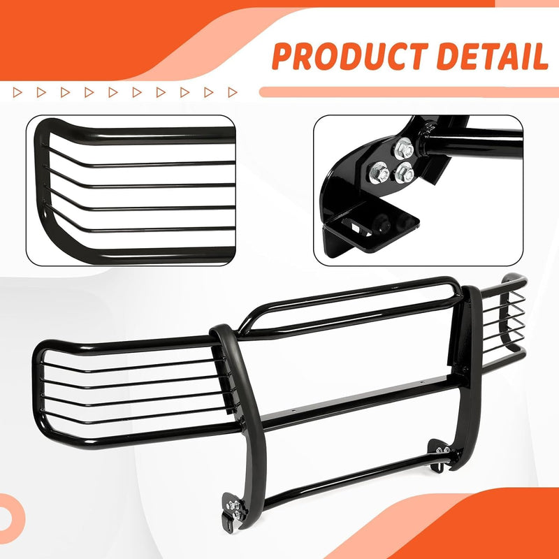Kojem Front Brush Guard Compatible with 1999-2006 Chevy Silverado 1500 LD Tahoe 1500 Suburban 1500 GMC Yukon Yukon XL 1500 Grille Protection Guard Bull Bar Brush Push Bar LYAM-575
