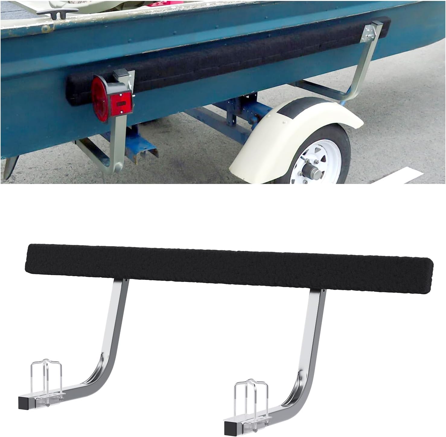 Adjustable 2pcs Boat Trailer Guides Bunk Carpeted Boat Guide-on Galvanized Finish (Size Selected) LYOM-085