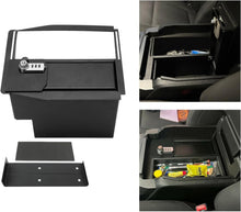 Center Console Safe Storage Box Compatible with 2015-2022 Ford F150 Raptors F250 F350 Super Duty Powder Coated Steel LYAM-123S