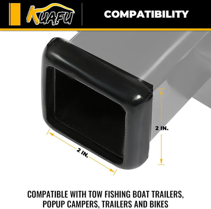 2 Inch Towing Hitch Receiver Adjustable Accessories Trailer Hitch RV Trailers 5th Wheel Camper Bumper Receiver Powder Coated Steel Black LYAM-703S