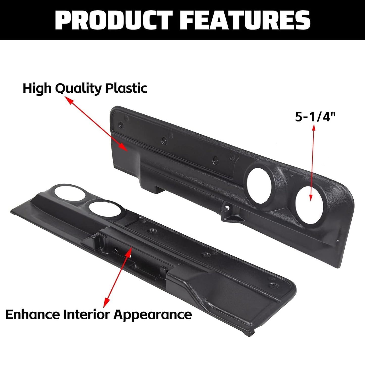 Lower Door Panel Set 2-Speaker Door Panel Compatible with 1978-1988 Monte Carlo Malibu (2dr) & El Camino Cutlass Regal LYAP-453S