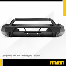 Front Winch Bumper Compatible with 2016-2023 Toyota Tacoma Guard Bull Bar W/Winch Mount 4x4 Front Bumper Split Type Brush GuardFront Bumper Grill Grille Guard Protector Brush Push Bar Steel LYAM-030