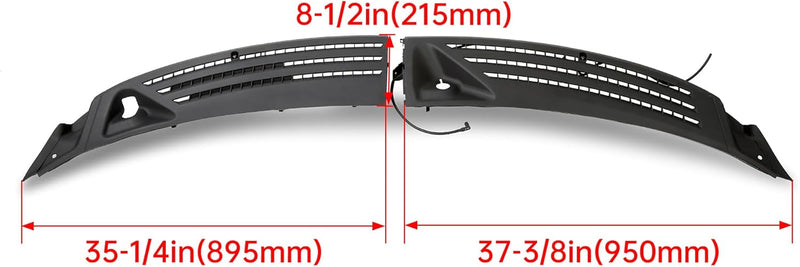 Windshield Wiper Cowl Cover Panel Compatible with 2004-2008 Ford F150 2006-2007 Lincoln Mark LT Outer Window Wiper Cowl Grille Replacement for 4L3Z-15022A69-AA & 4L3Z-15022A68-BA LYAP-243S