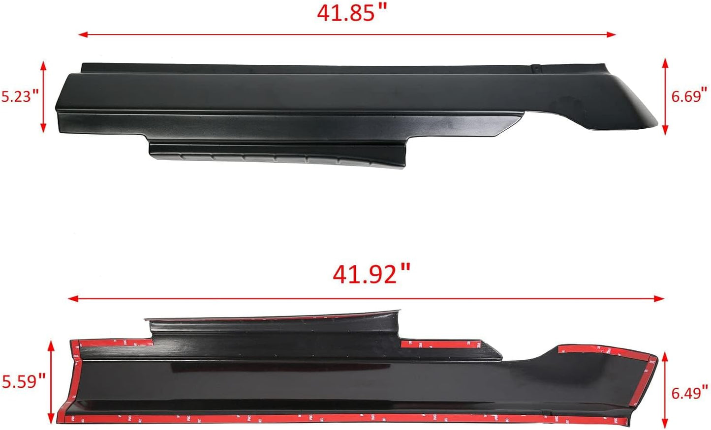 Rocker Panel Cover Guard Compatible with 2009-2018 Dodge Ram Crew Cab Molding Trim Matte Black Textured Finish Replace for 14064 LYAP-255